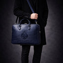 Porte-Tallit & Tefilines cuir marine croco Aech sheli croco mat - format document