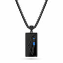 collier eretz israel noir zirconium bijou judaica eliorness plaque israel chaine noire pendentif