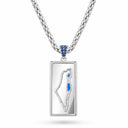 collier eretz israel argent zirconium bijou judaica eliorness plaque israel chaine argent pendentif