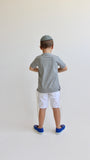 T-shirt Tsitsit Enfant : Gris Chiné Uni