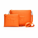 Set Tallit & Téfilines en cuir Orange fuchsia croco– hai