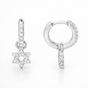 Boucles d’oreilles Maguen David Héritage – Argent 925 plaqué or & zirconiums