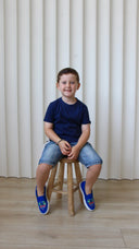 חולצת טריקו לילדים: כחול כהה אחיד