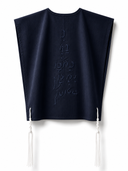 Tallit Katan Eliorness Marine - vue de face avec broderie Flamme Eliorness