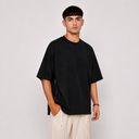 T-shirt Tsitsit Effet Lin Noir – Collection Oversize Eliorness