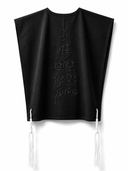 Tallit Katan Eliorness Noir - vue de face avec broderie Flamme Eliorness