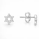 Boucles d’oreilles Maguen David  – Argent 925 plaqué or & zirconiums