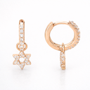 Boucles d’oreilles Maguen David Héritage – Argent 925 plaqué or & zirconiums