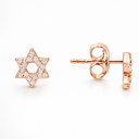 Boucles d’oreilles Maguen David  – Argent 925 plaqué or & zirconiums