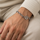 Bracelet Grosse Chaîne Aech Cheli argent porté