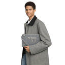 Pochette Voyage Eliorness Gris – Lin & Cuir