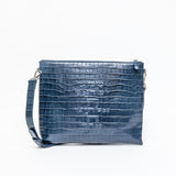 Set Pochette Teph/Tallit Croco bleu Maguen David