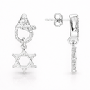 Boucles d’oreilles Maguen David Étoilée – Argent 925 plaqué or & zirconiums