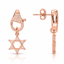 Boucles d’oreilles Maguen David Étoilée – Argent 925 plaqué or & zirconiums