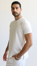 חולצת טי-שירט Tsitsit: לבן להבה לבנה