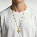 Aech Diamond Gold Necklace – Aech Cheli Pendant set with cubic zirconia &amp; gold stainless steel chain