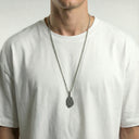 Aech Cheli necklace, silver stainless steel chain