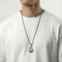 Aech Rainbow Silver Necklace – Multicolored Zirconia &amp; Steel