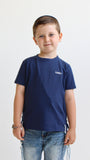 T-shirt Tsitsit Enfant : Bleu Marine Flamme Bleu Marine