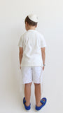 T-shirt Tsitsit Enfant : Blanc Flamme blanche