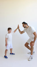 חולצת טריקו לילדים: לבן להבה שחור