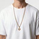 Gold Magen David Necklace – Inside engraving &amp; gold stainless steel chain