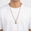 Magen David Rose Gold Necklace &amp; Gold Stainless Steel Chain
