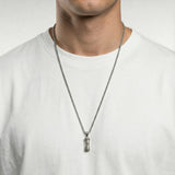 Silver Mezuzah Necklace – Shin &amp; Petek Breslov Symbol