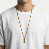 Gold Mezuzah Necklace – Aech Cheli Symbol &amp; Petek Scroll