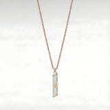 Rose gold Mezuzah necklace – Shin symbol &amp; white diamond