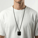 Petek Black Necklace – Black Amulet &amp; Black Stainless Steel Chain