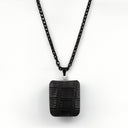 Petek Black Necklace – Black Amulet &amp; Black Stainless Steel Chain