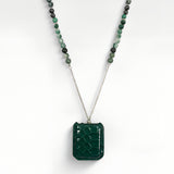 Sefer Forest Necklace – Forest Green Beads & Petek Amulet