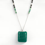 Sefer Green Necklace – Green Beads & Petek Amulet