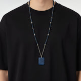 Sefer Navy Blue Necklace – Midnight Blue Beads &amp; Petek Amulet