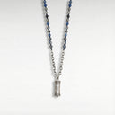 Collier Sefer Ocean_Perles bleu-gris_amulette Petek