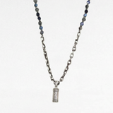Sefer Ocean Necklace – Blue-grey beads & Petek amulet