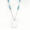 שרשרת ספר טורקיז – חרוזי טורקיז וקמע פתק