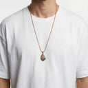 Aech Rainbow Rose Gold Necklace – Multicolored Pendant &amp; Rose Gold Steel Chain