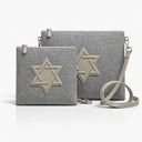 Set Talit Tefilines Magen David gris Eliorness lin et cuir