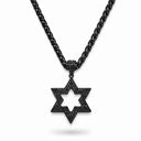 collier magen david noir zirconium bijou judaica eliorness chaine noire etoile david homme femme