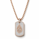 Collier Aech Cheli en or rose serti de diamant teinte noir Eliorness piece judaica moderne