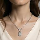 Collier Hai Plaque fine — Argent 925 & Zirkonium