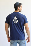 T-shirt Tsitsit : Bleu Marine Flamme Bleu Marine