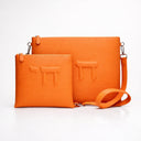 Set Tallit & Téfilines en cuir Orange fuchsia croco– hai