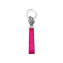 Porte-clés Eliorness – Cuir Rose Fushia & flamme Aesh sheli