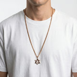 Magen David Rose Gold Diamond Necklace – Pave Cubic Zirconia &amp; Gold Stainless Steel Chain