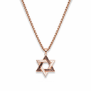 Collier Maguen David en or rose serti de zirconium Eliorness creation judaica contemporaine premium