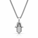 Collier Hamsa en acier inoxydable Eliorness collection judaica premium contemporaine