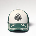 Casquette Aech Sheli vert et blanc Eliorness broderie ajustable filet respirant